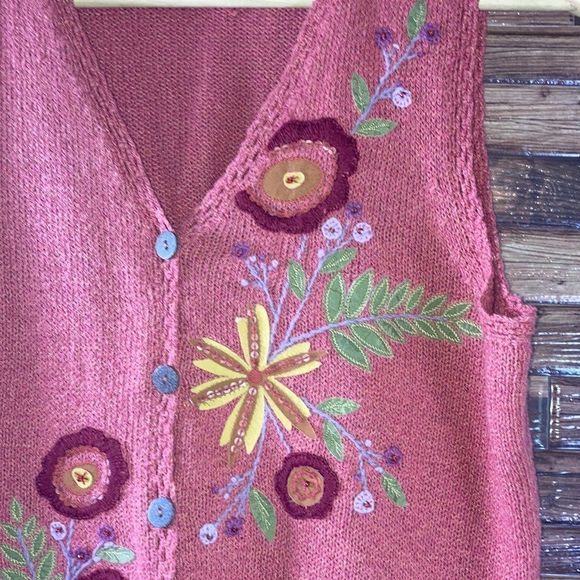 Vintage Womens Sigrid Olsen Sport Knit Boho Vest size Medium - Picture 3 of 11